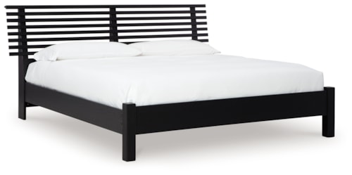 Contemporary King Slat Panel Bed