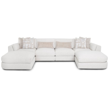 6-Piece Sectional Sofa with Two Ottomans