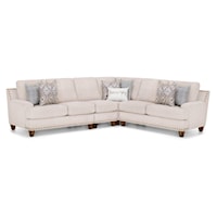 Contemporary 4-Piece Sectional Sofa with Nail-Head Trim