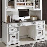 Transitional Two-Toned Credenza Desk