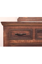 International Furniture Direct Madeira Rustic 7-Drawer Solid Wood Dresser with Microfiber Lined Drawers