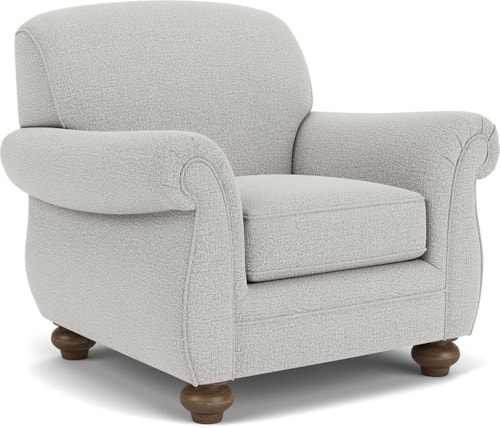 Transitional Upholstered Arm Chair with Bun Feet