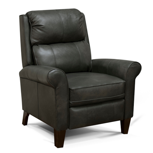 Transitional Push Back Recliner with Tapered Legs