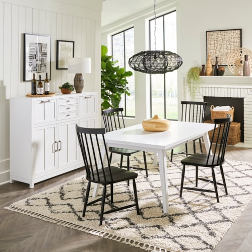 Farmhouse 5-Piece Rectangular Table Set