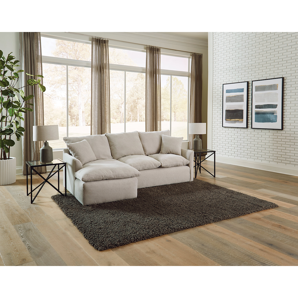 Carolina Furniture 1345 Harper 2-Piece Chaise Sectional Sofa