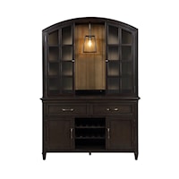 Transitional Arched Curio Cabinet with Light Fixture