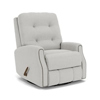 Transitional Button Tufted Swivel Glider Recliner