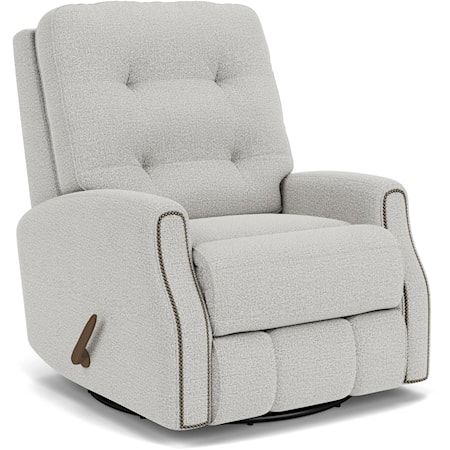 Transitional Button Tufted Swivel Glider Recliner