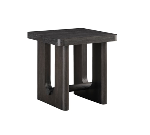 Contemporary End Table with Dowel Trestle Base