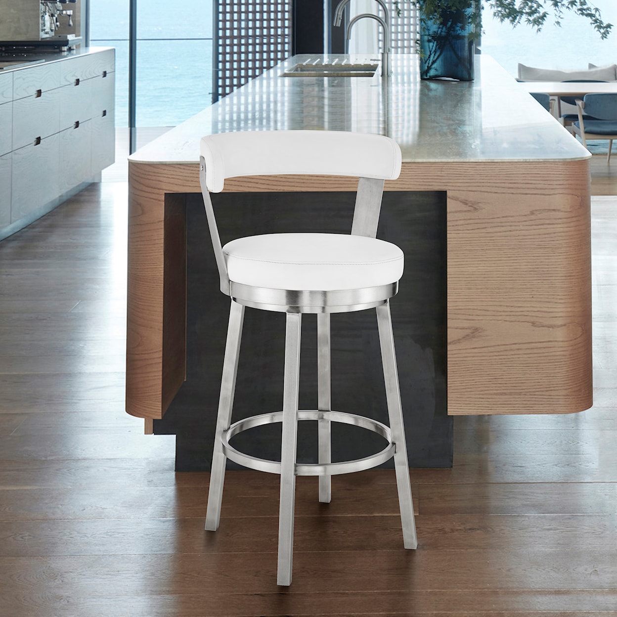 Armen Living Bryant Swivel Barstool