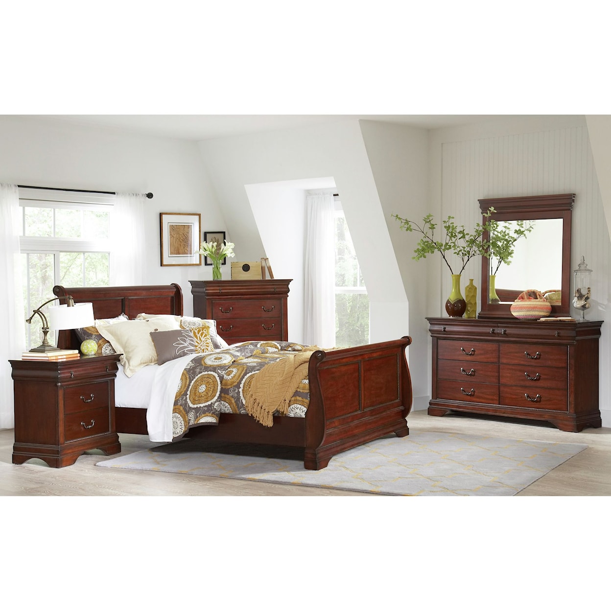 Elements International Chateau Full Sleigh Bed