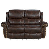 Traditional Power Reclining Loveseat with USB Ports and Nailhead Trim