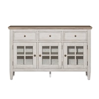 Transitional Two-Toned Server with Adjustable Shelves