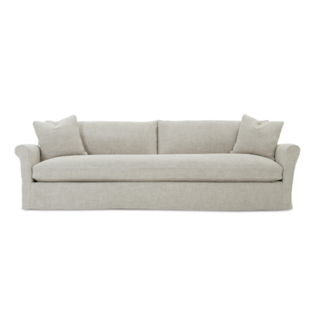 Extra Long Slipcovered Bench Cushion Sofa