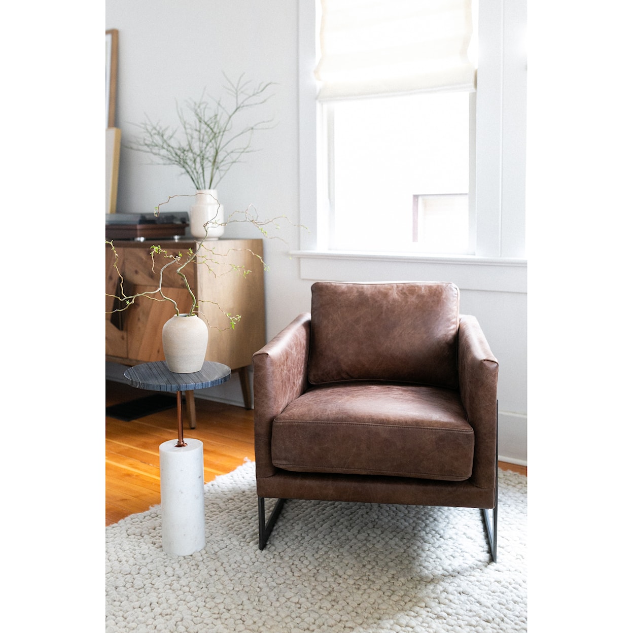 Moe's Home Collection Luxley Luxley Club Chair Open Road Brown Leather