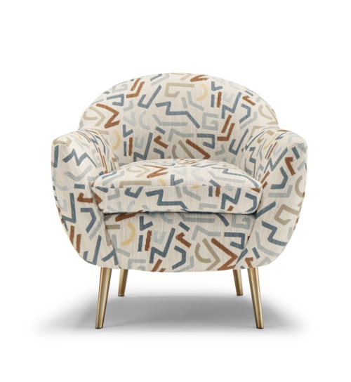 Contemporary Barrel Back Chair with Metal Legs