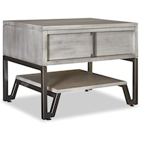 Contemporary Low Nightstand with Soft-Close Drawer