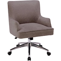 Contemporary Taupe Grey Fabric Low Back Desk Chair