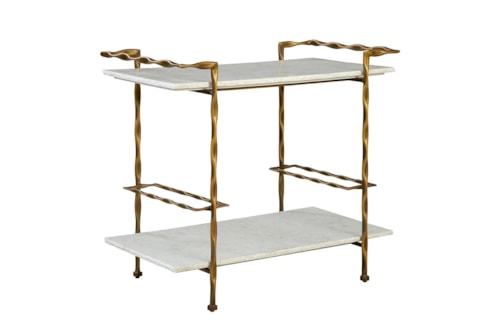 Industrial Bar Cart with Gold Metal Frame