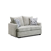 Contemporary Loveseat with Nailhead Trim