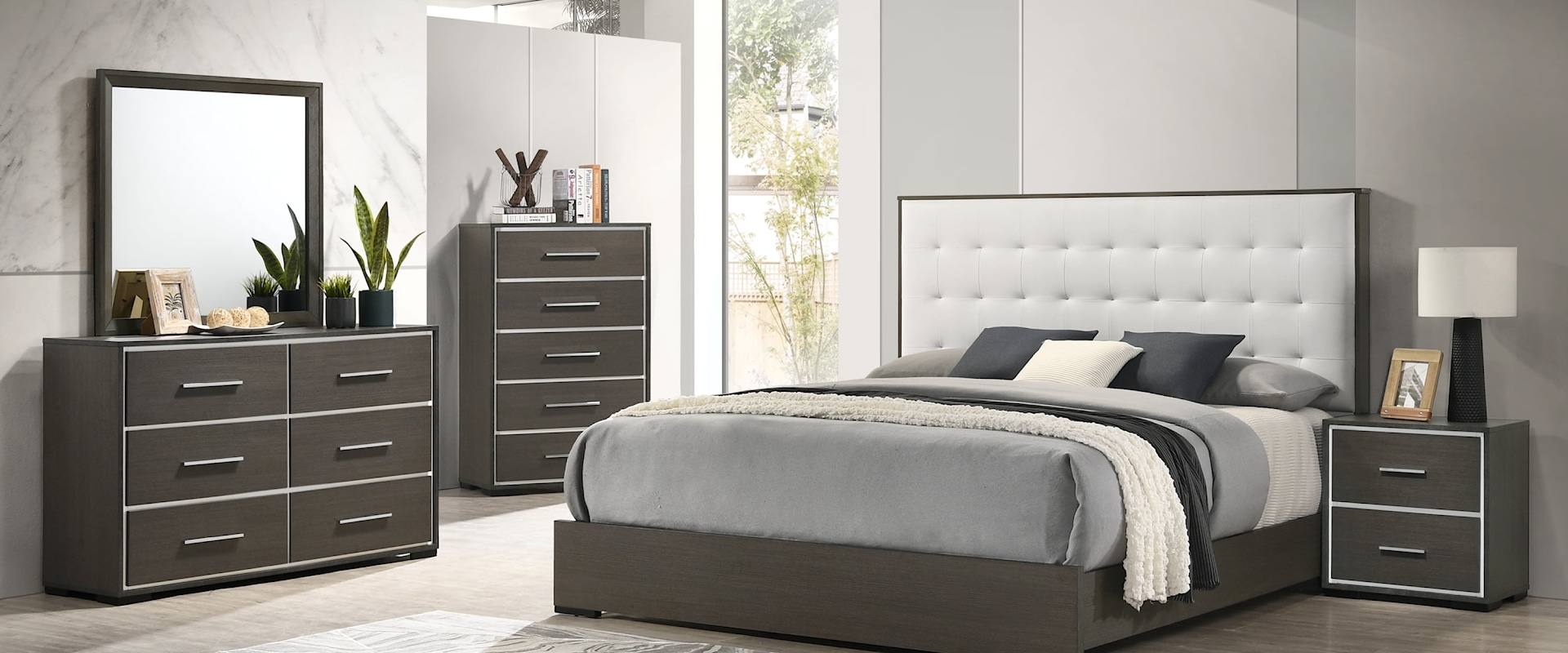 Sharpe Contemporary  5-Piece Bedroom Set - Queen