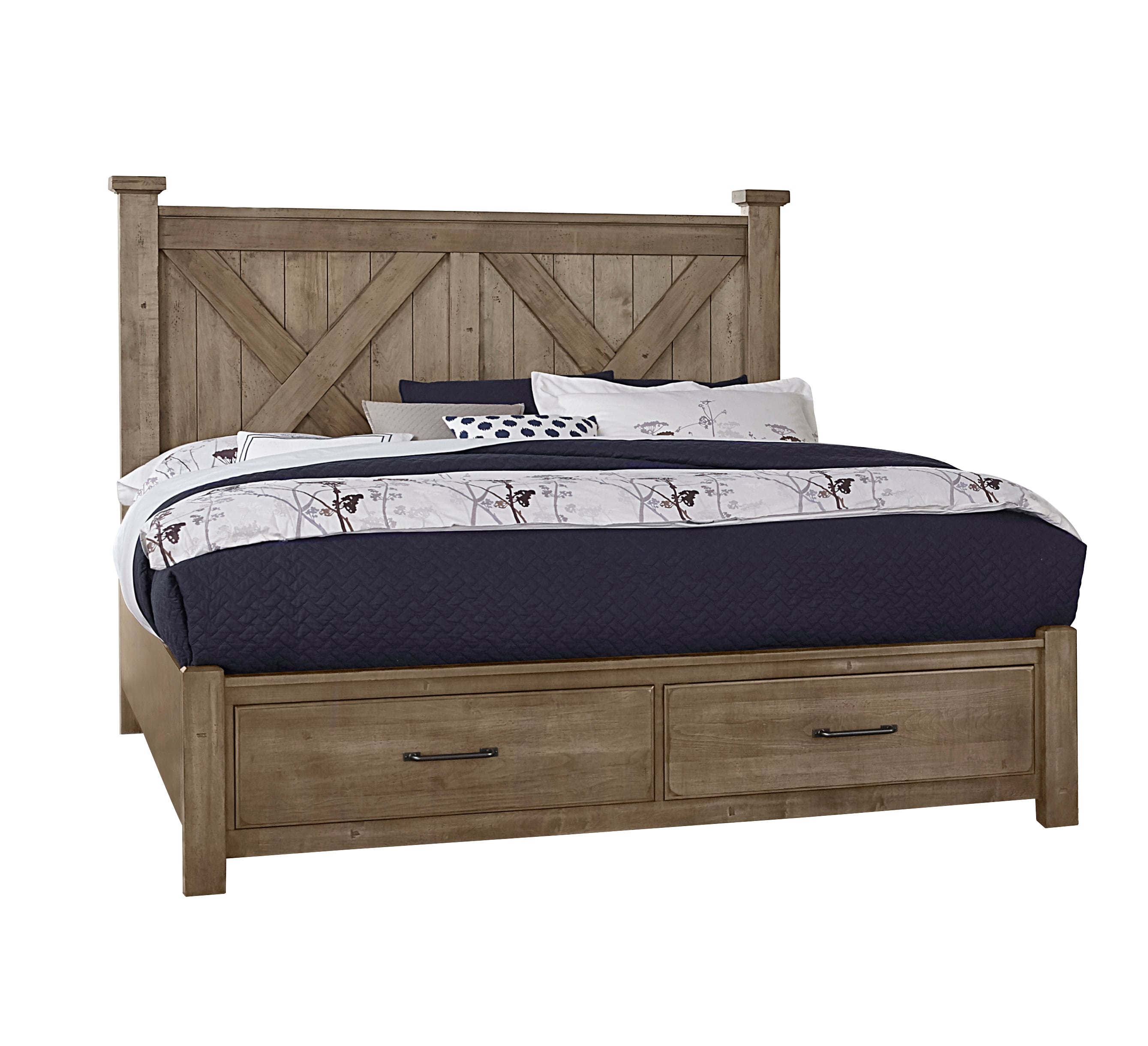 Farmhouse king deals bed with storage