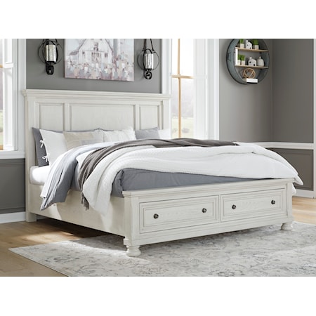 King Panel Bed with Storage