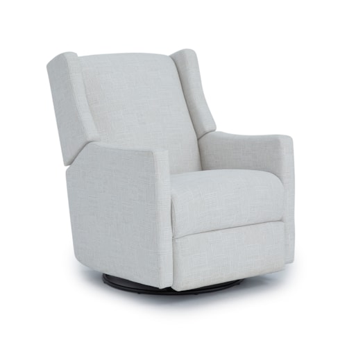 Transitional Push-Back Swivel Glider Recliner with Wings