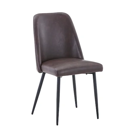 Maddox Contemporary Upholstered Dining Chair - Dark Brown