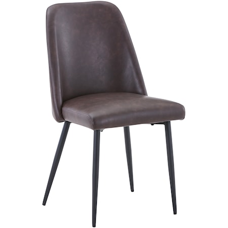 Maddox Contemporary Upholstered Dining Chair - Dark Brown