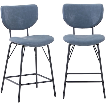 Owen Contemporary Upholstered Counter Height Stool - Slate