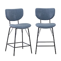 Owen Contemporary Upholstered Counter Height Stool - Slate