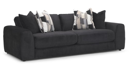 Modern Low-Profile Sofa with Throw Pillows