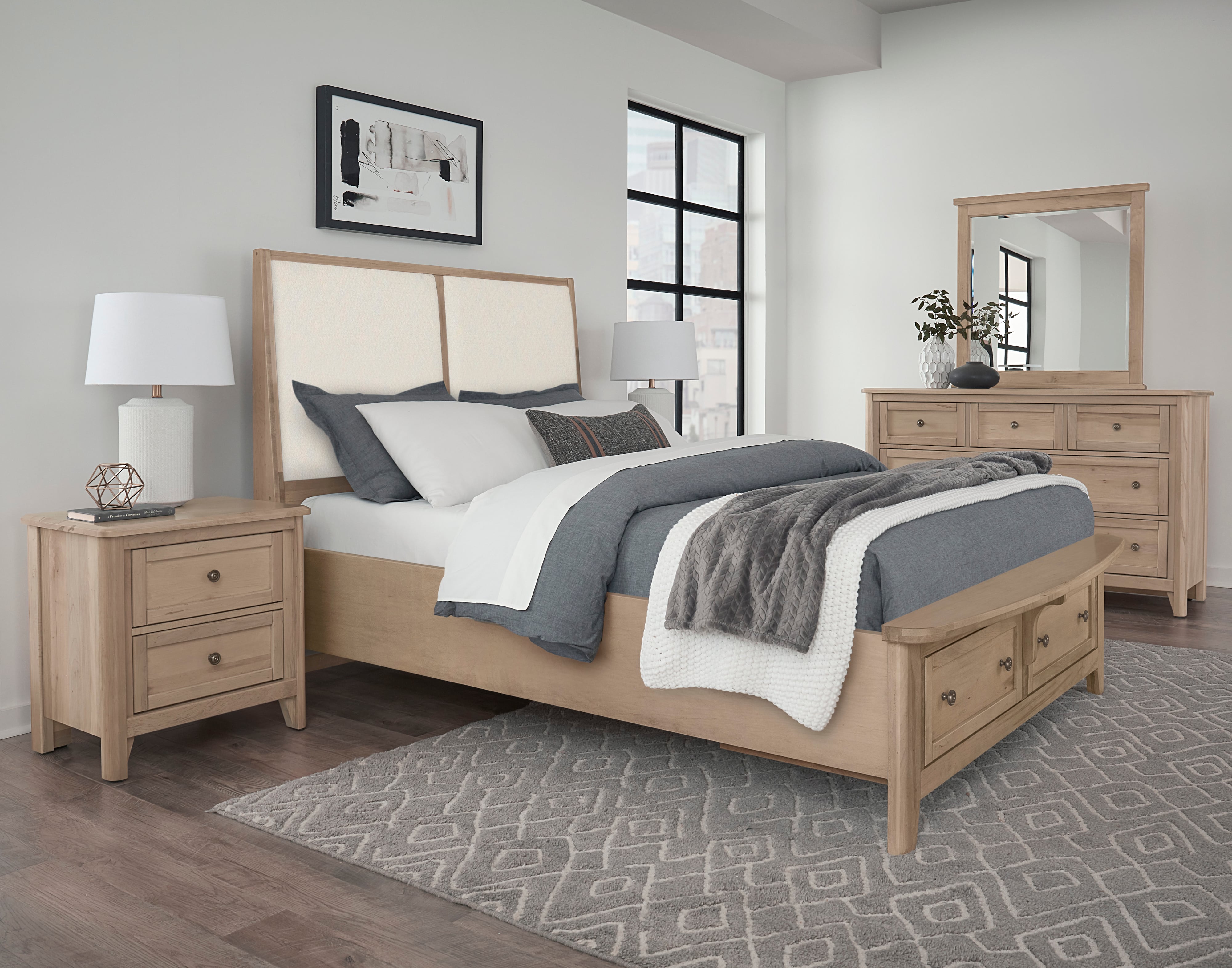 Queen Upholstered Storage Bed