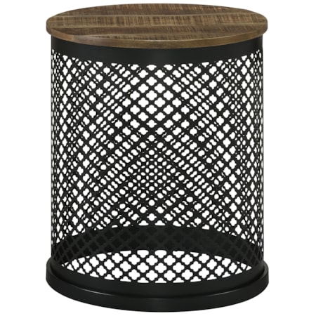 Aurora Drum Base Accent Side Table and