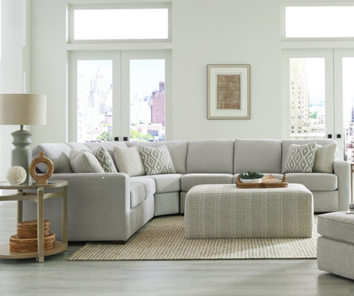 Contemporary 3-Piece Sectional Sofa with Track Arms