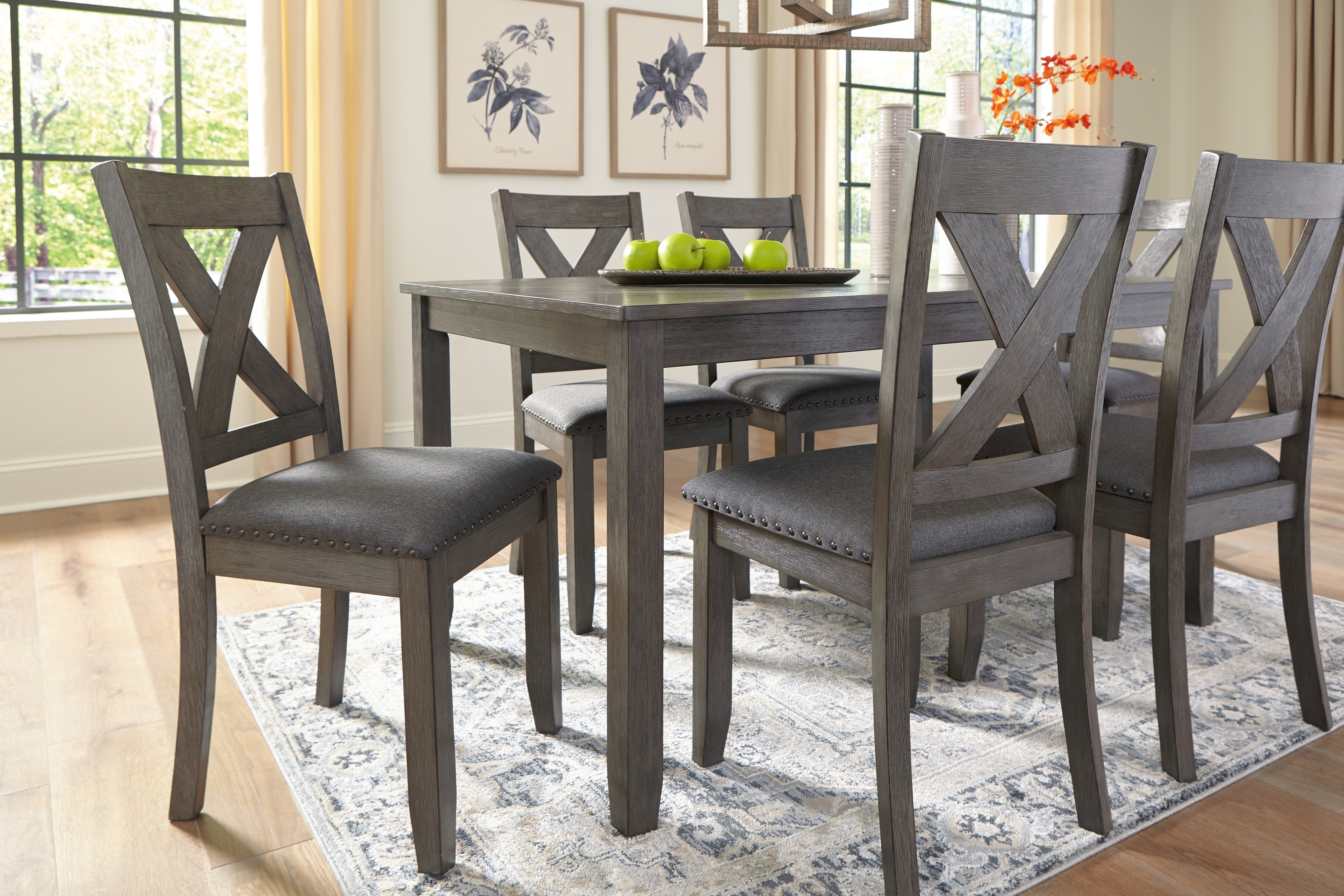 Rect Dining Table Set (Set Of 7)