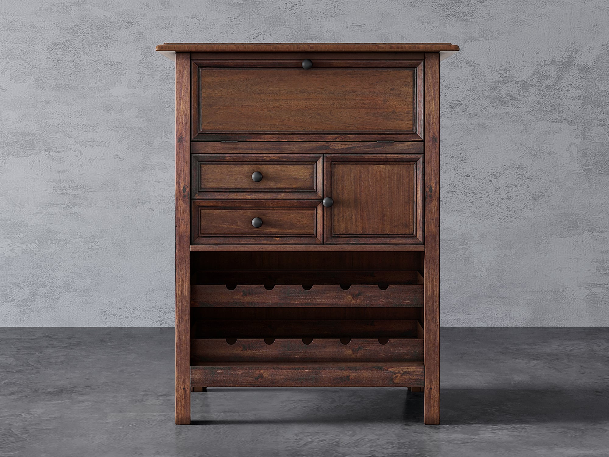 Bernards Wine Cabinet 2-Drawer Wine Cabinet