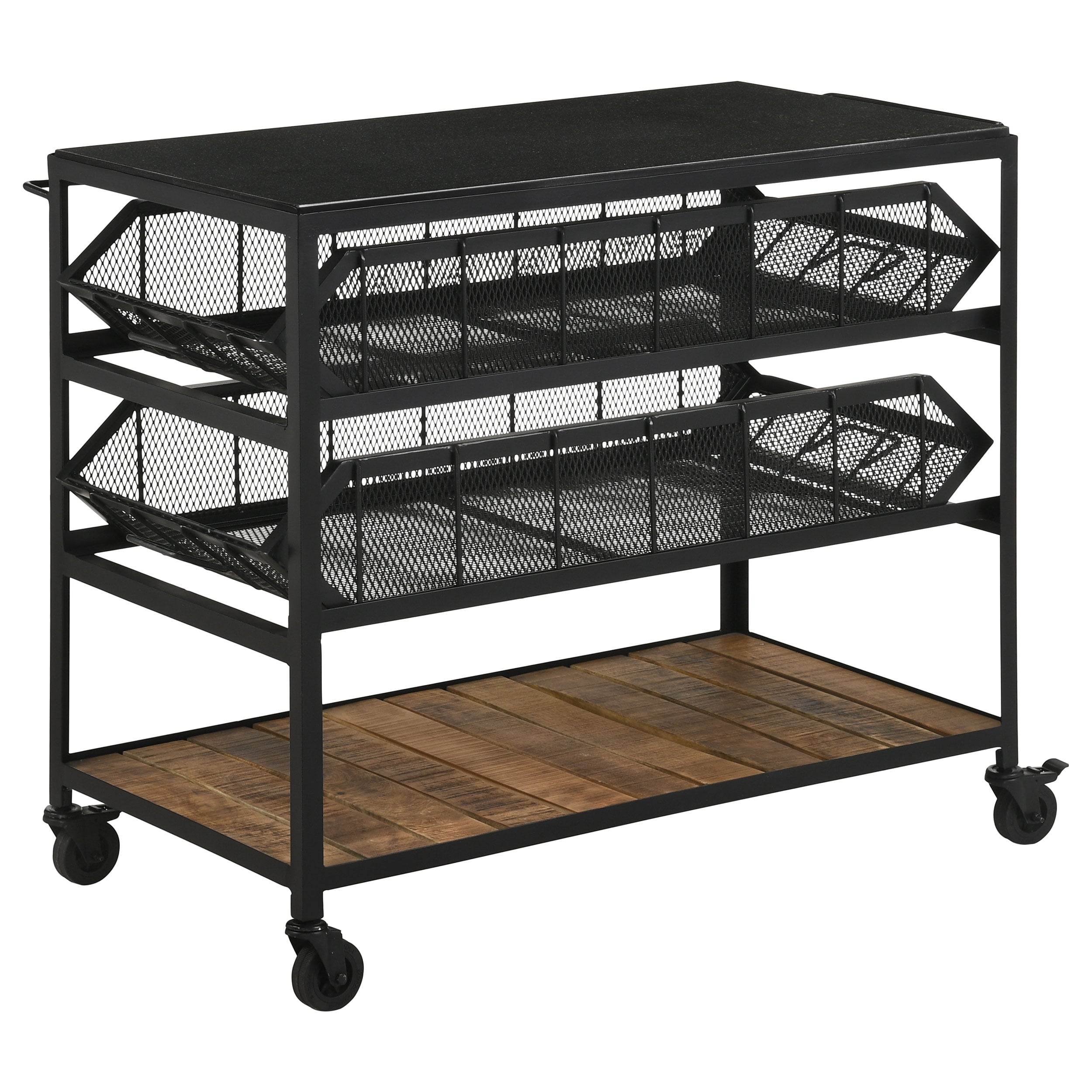 Marble Top Kitchen Cart w/ Removable Shelves