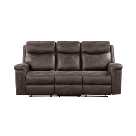 Quade Sofa W/Dual Recliner-Mocha