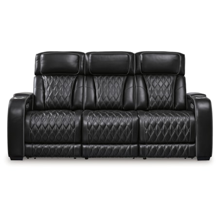 Pwr Rec Sofa With Adj Headrest