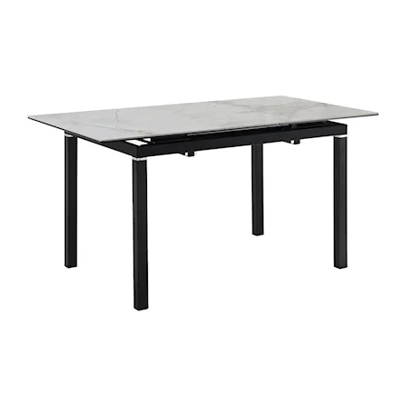 Contemporary Extendable Dining Table with Glass Top