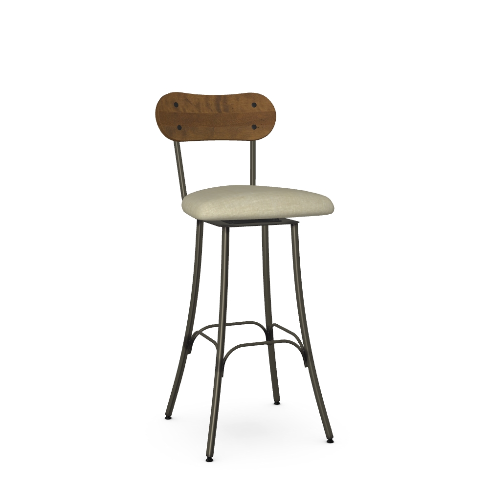 30" Bean Swivel Stool with Upholstered Seat