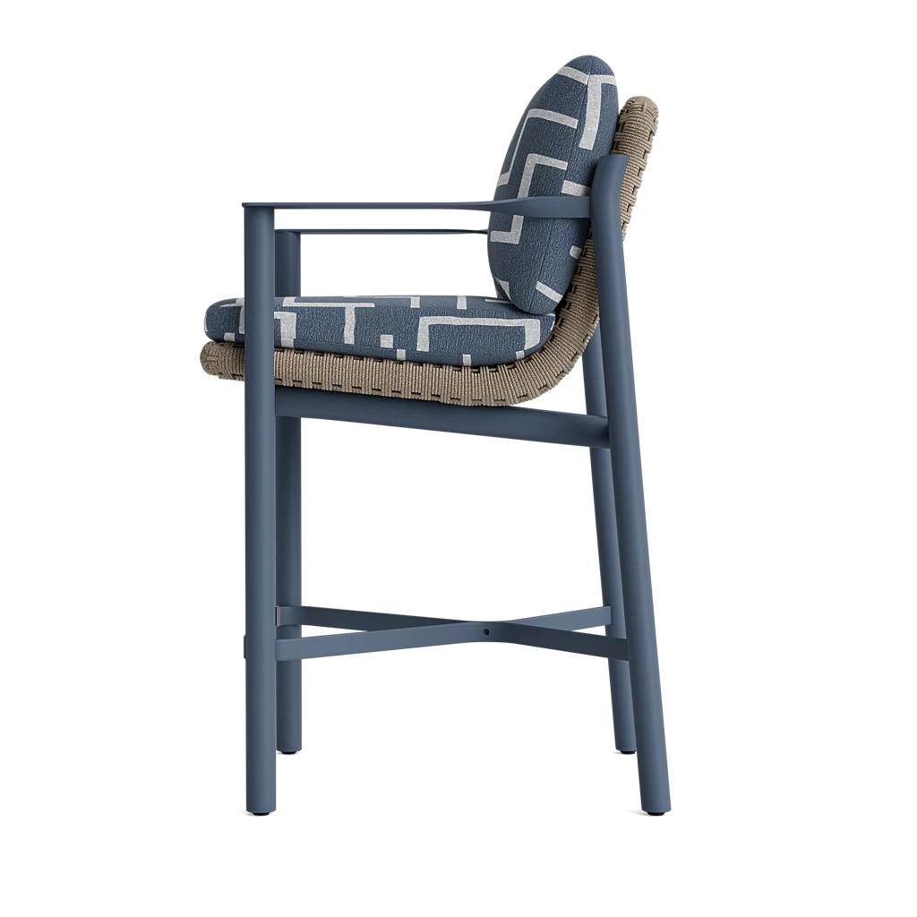 Modern Cushioned Woven Barstool