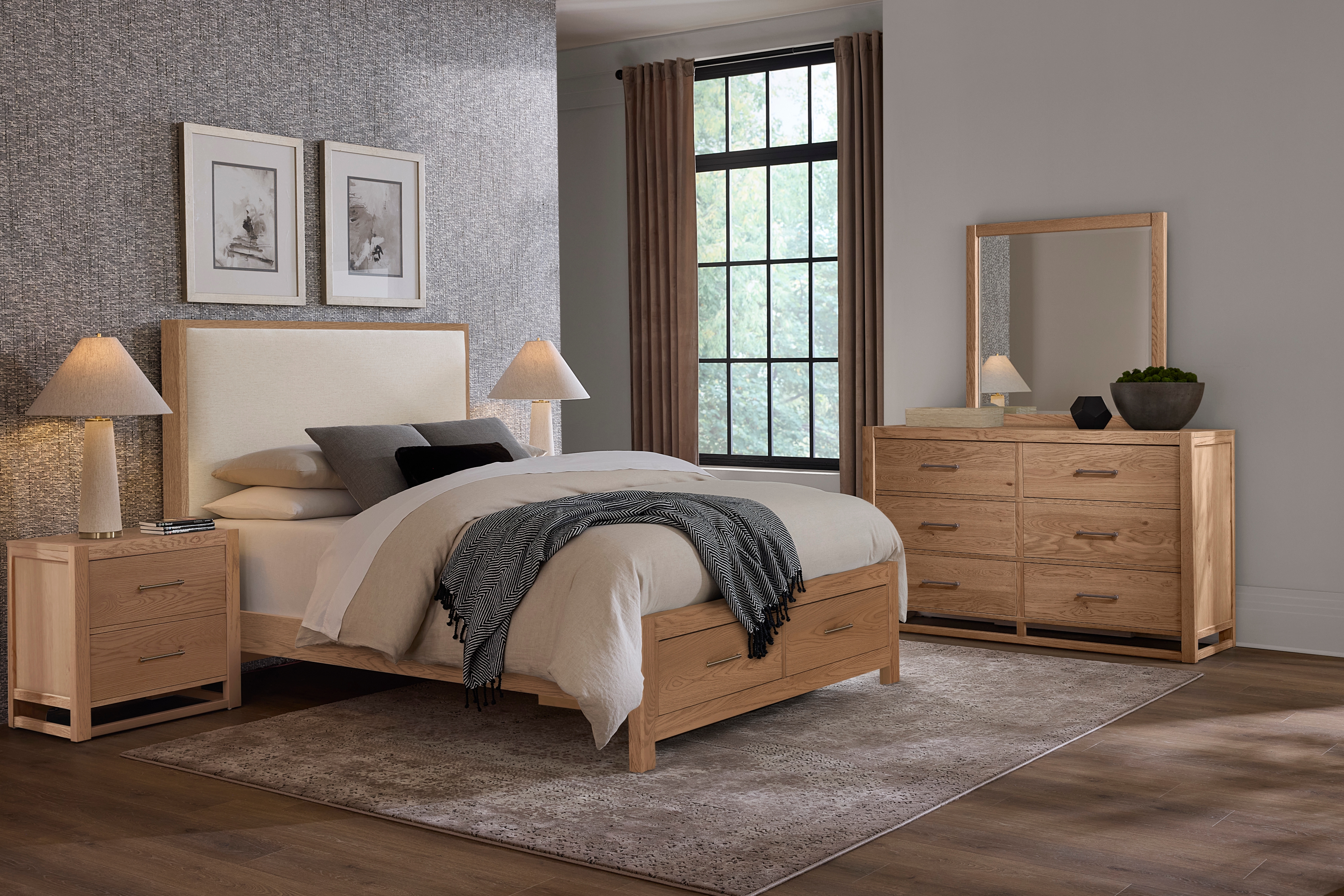 Queen Upholstered Storage Bed