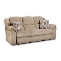 Casual Double Reclining Sofa with Pillow Arms
