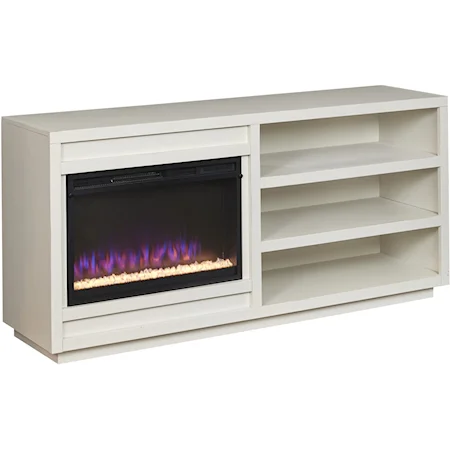 Contemporary 65" Fireplace Console with Wire Management