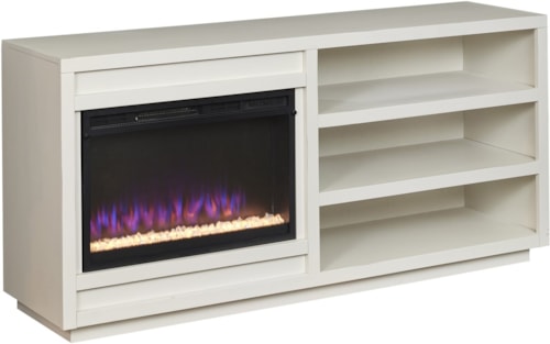 Contemporary 65" Fireplace Console with Wire Management
