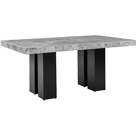 Rectangular Gray Marble Dining Table