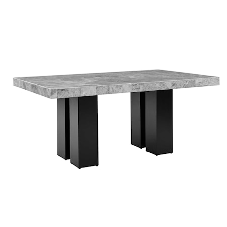 Rectangular Gray Marble Dining Table